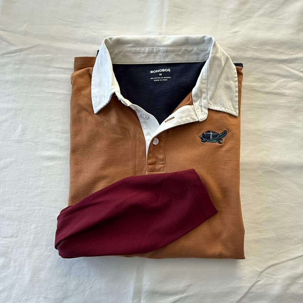 Bonobos Long Sleeve Colorblock Turtle Polo